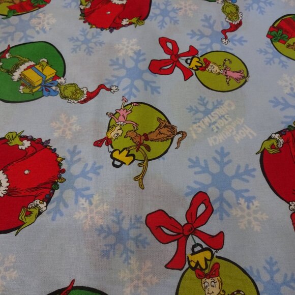 Festive THE GRINCH CHEER ORNAMENTS Handmade Cotton Pillowcase Standard/Queen - Picture 3 of 3